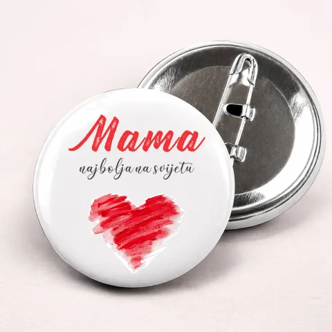 Mama najbolja na svijetu - Bedževi – izdelek sa printom