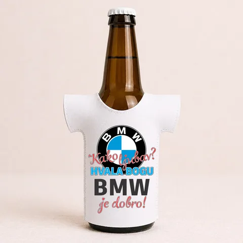 Kako ljubav Hvala bogu BMW je dobro - Majica za flaše – proizvod sa printom