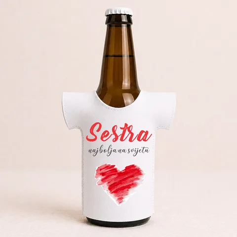 Sestra najbolja na svijetu - Majica za flaše – proizvod sa printom