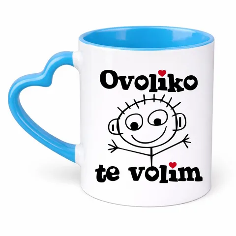 Оволико те волим - Он - Шоља Срце – артикл са принтом