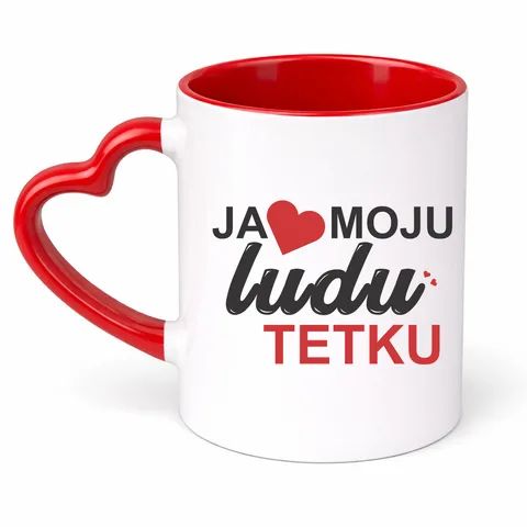 Ја волим моју луду тетку - Шоља Срце – артикл са принтом