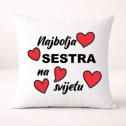 Najbolja sestra na svijetu 2 - Jastuk – proizvod sa printom