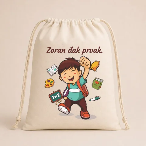 Đak prvak #6 - Pamučna vreća – izdelek sa printom