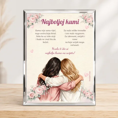 Najboljoj kumi · Sestra srcem · Foto staklo – uspravno
