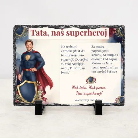 Tata · Naš superheroj · Foto kamen – vodoravno