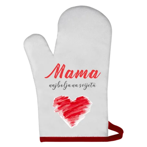 Mama najbolja na svijetu - Rukavica za rernu – izdelek sa printom