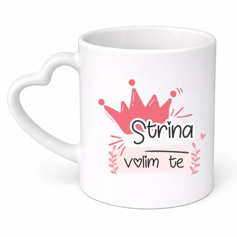 Strina volim te - Šolja srce – proizvod sa printom